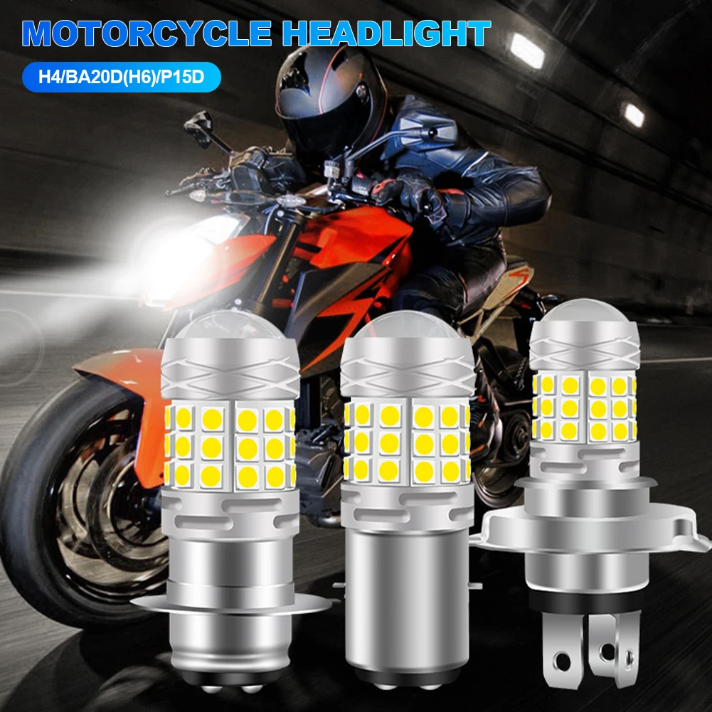 H4/BA20D/H6/P15DLed Motorfiets Koplamp 42SMD LED Lamp Moto Hoge/Dimlicht Lampen Lamp mistlampen 12V Wit
