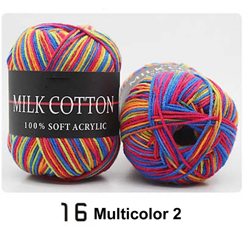 1 Piece Of 50g Milk Cotton Yarn Knitting Crochet Baby Cotton Yarn Velvet Hand-knitted Wool Crochet Scarf Hat DIY Sweater Gloves: multicolor 2