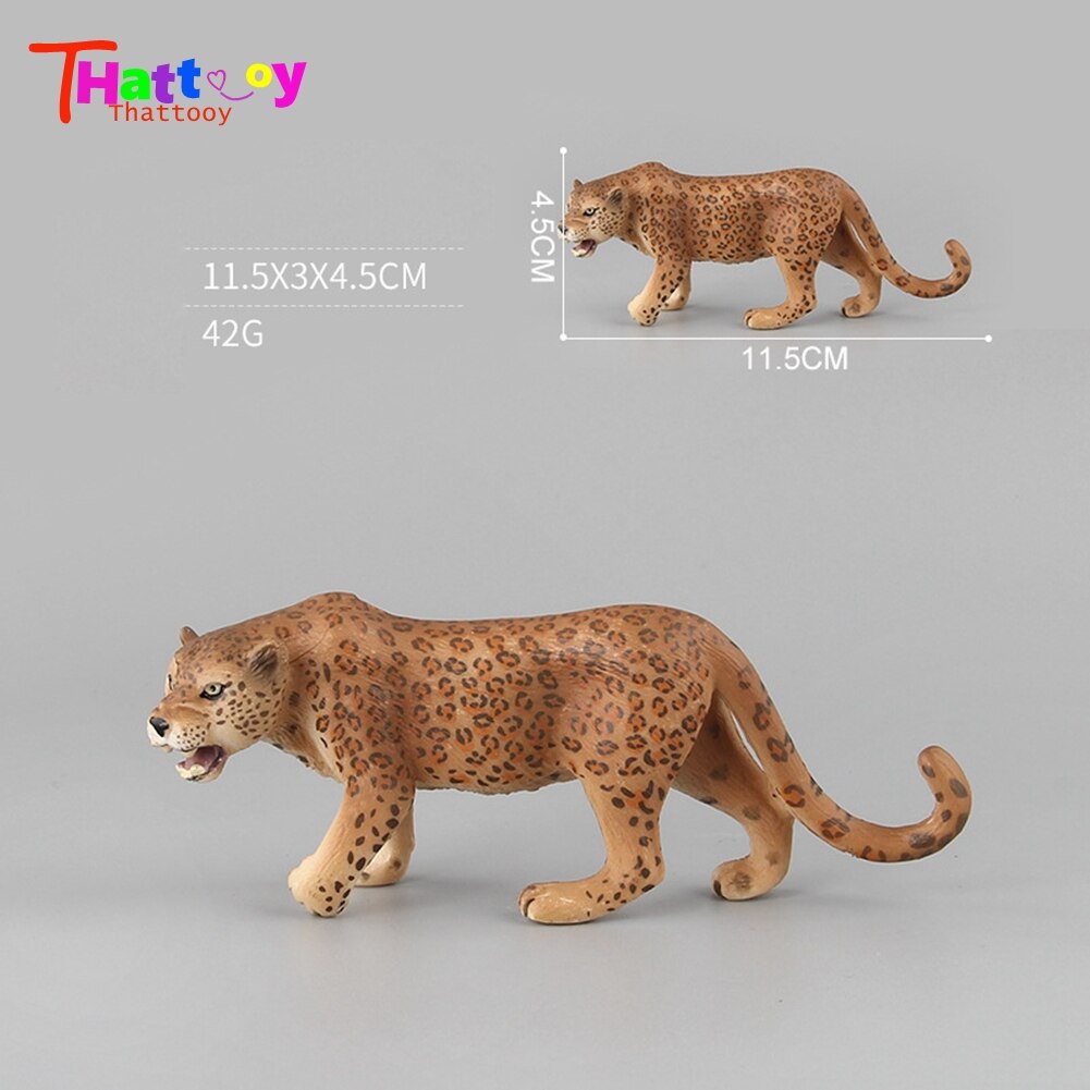 Classic Toys Solid Safari Leopard Forest Animal Model Toys 4 Piece Set For Children's Best