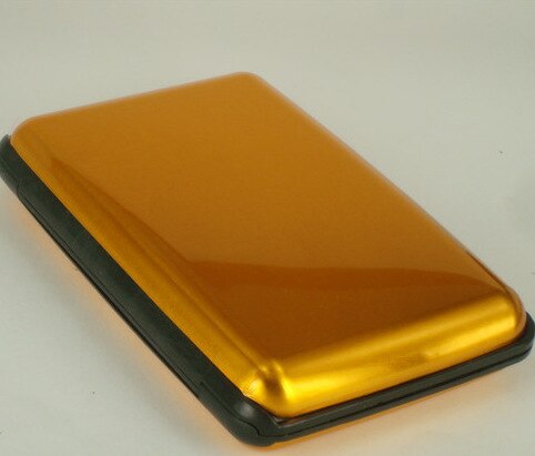 Wasserdicht karte Halfter männer reise metall karte Halfter kreditkarte Halfter tasche glänzend antimagnetisch wasserdichte Aluminium karte Halfter: Gelb
