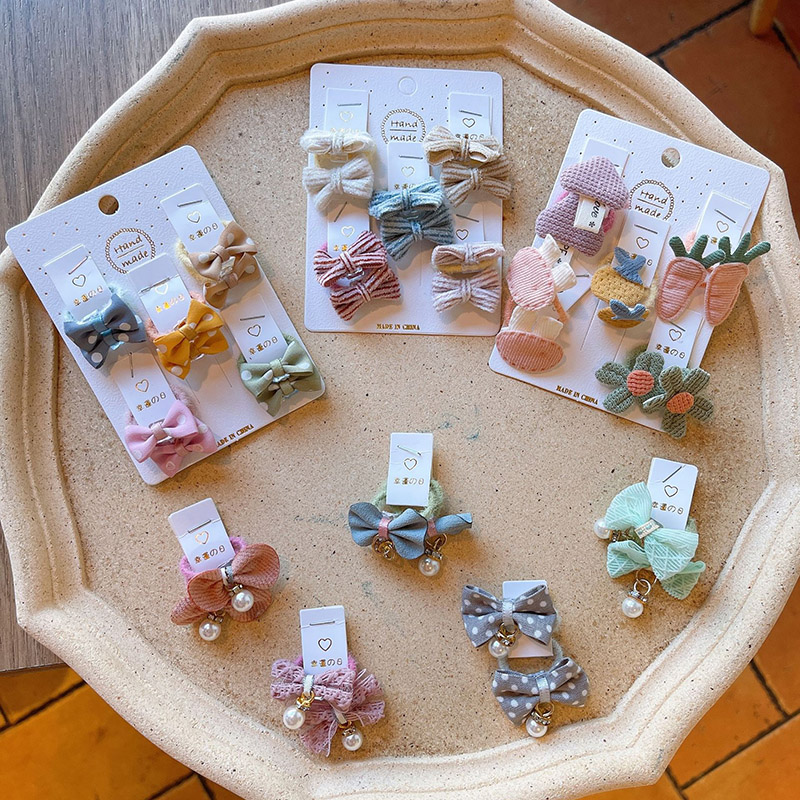 10 pz/lotto Bowknot accessori per capelli per bambini principessa ragazze Solid Dot fascia per capelli copricapo bambini corde per capelli elastici copricapo