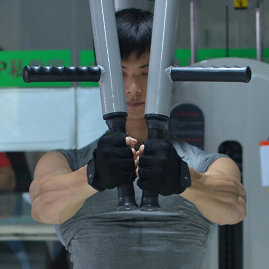 Guantes de gimnasio para levantamiento de pesas y Crossfit para hombre y mujer, guantes deportivos de medio dedo para hacer ejercicio, antideslizantes