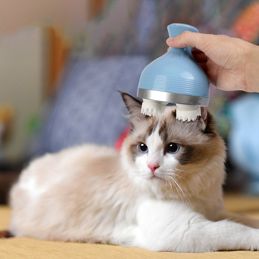 Pet Cat Dog Massage Electric Head Massager Multifunctional Rechargeable Relieve Stress For Scalp Body Shoulder Neck