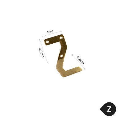 Gancho con letras para colgar en la pared, perchero dorado con alfabeto de latón, accesorios para el hogar