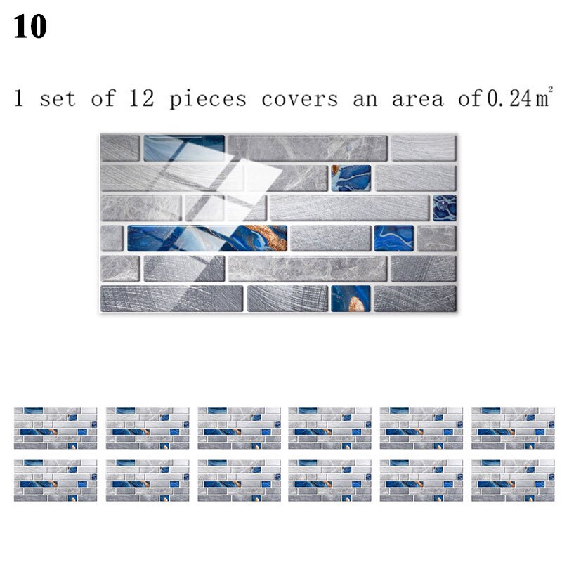 12 Stuks Floor Stickers Zelfklevende Badkamer Keuken Tegel Stickers Decoratieve Waterdichte Antislip Dikke Slijtvaste: 10