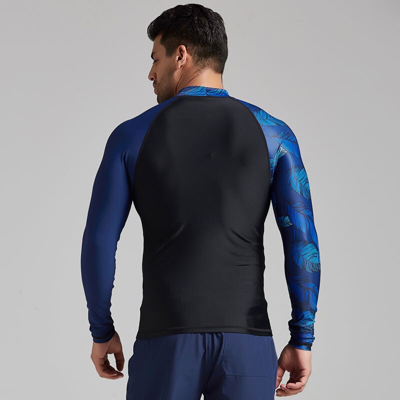 Mannen Rash Guard Tops Lange Mouw Rashguard Swim Shirt Basic Laag Wetsuit Compressie Tight-Fit Surfen Tee Athletic suits