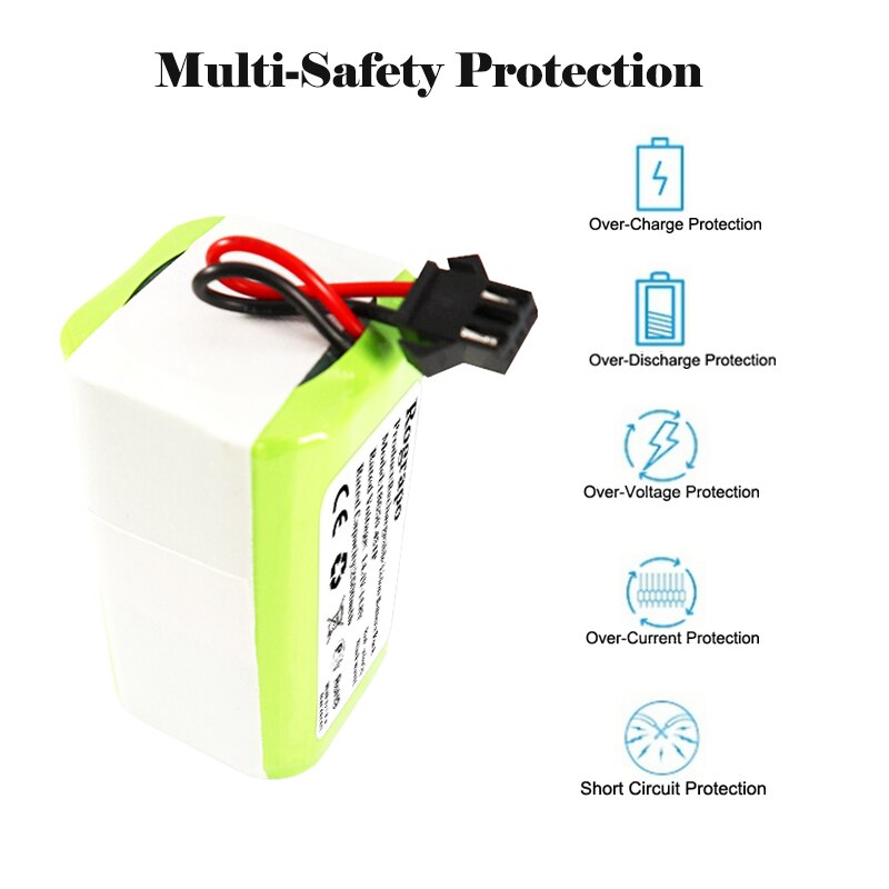 14.4v 3400 mah /2800 mah li-ion batteri til mamibot exvac 660 /  exvac 680s /  exvac 880 robotstøvsuger exvac 660 680s 880