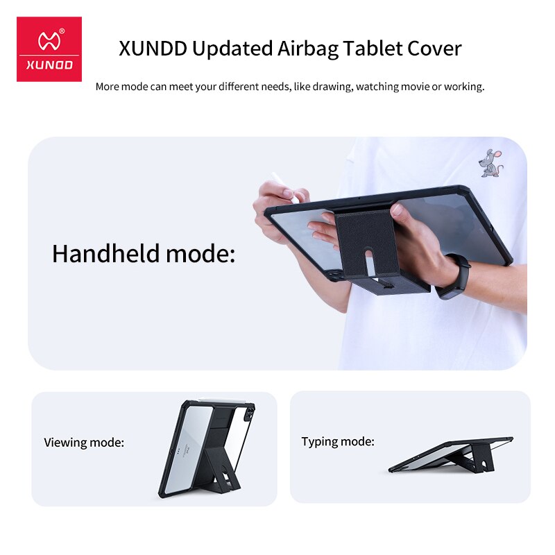 Dla iPad Pro 11 Case 2021 2020, pokrowiec na Tablet Xundd-z niewidocznym stojakiem na iPad Air 4 5 iPad Pro 12.9 8th Gen Mini 4 5 6 Case