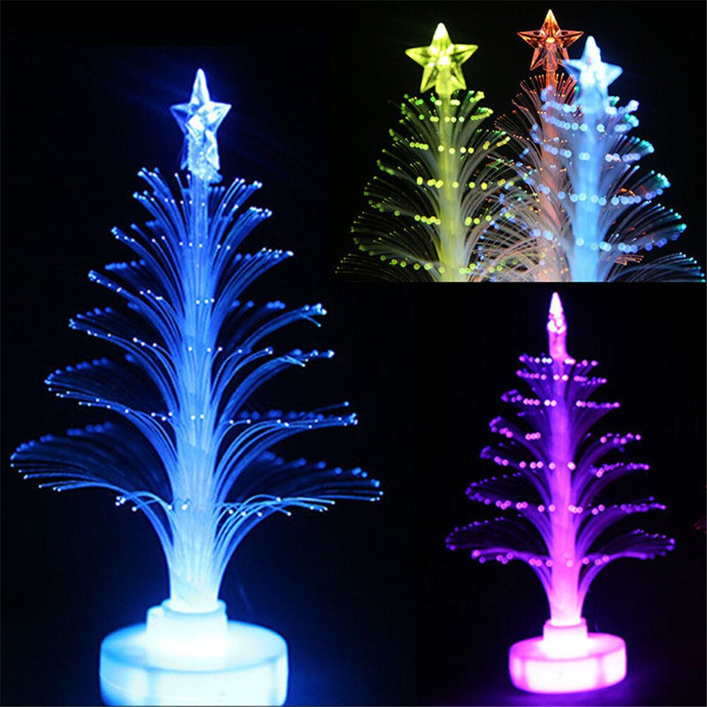 1Pcs Kerstboom Lamp Licht Kleurrijke Led Fiber Optic Nachtlampje Kinderen Xmas Xmas Decoratie Nachtlampje-up Speelgoed