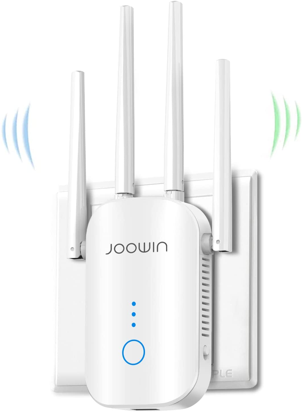 JOOWIN AC1200 Repetidor WiFi 2,4GHz&amp;5GHz Amplificador WiFi WiFi Range Extender WiFi Booster con Ap/Repetidor/Enrutador Modo,WiFi Repeater con 4*3 dBi Antenas y Puerto LAN/WAN