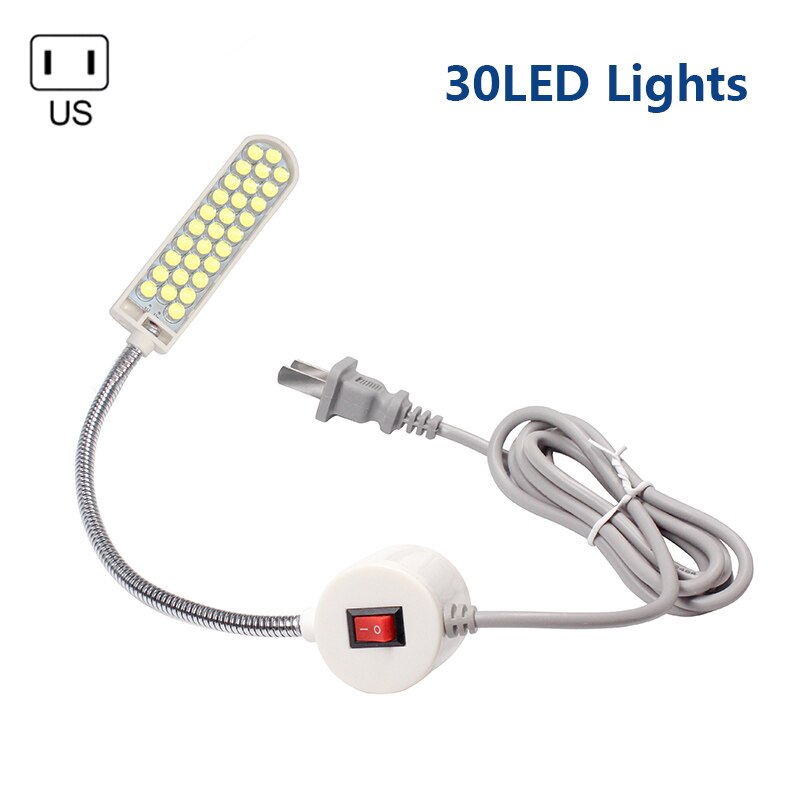 UK Sewing Machine Light Bright Strip LED Light W/ TMagnetic Mounting Base UK HengBo LED Gooseneck Work Lamp: 30leds US Plug