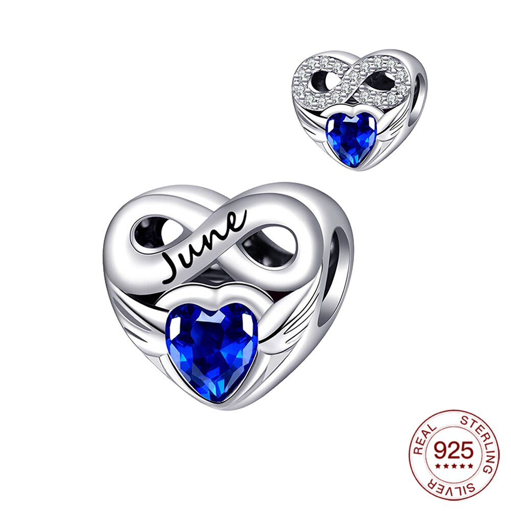 925 Zilveren Charm Vier Seizoenen Lucky Stone Charm Hart Glanzend Zirkoon Hanger Fit Originele 3Mm Armband Voor Vrouwen Sieraden: BMT180-6