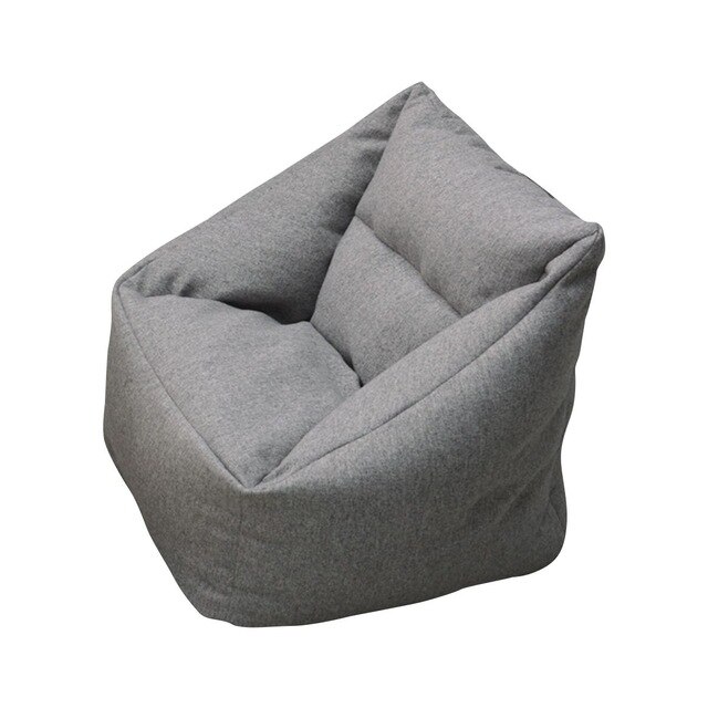 Lazy Sofa Cover Chairs No Padding Cotton Linen Waterproof Armrests Recliner Cover Bean Bag Poncho Sofa Tatami Living Room: Grey
