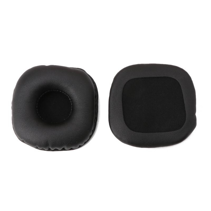 2 stuks leren oorkussens voor marshall major i ii oordopjes, gemaakt van schuimrubber en spons.: Zwart