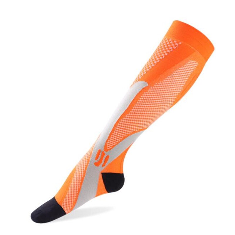 Nylon kolarstwo skarpetki kompresji skarpety sportowe do biegania koszykówka piłka nożna mężczyźni kobiety oddychające skarpety rozmiar ue 38-47: orange / S/m
