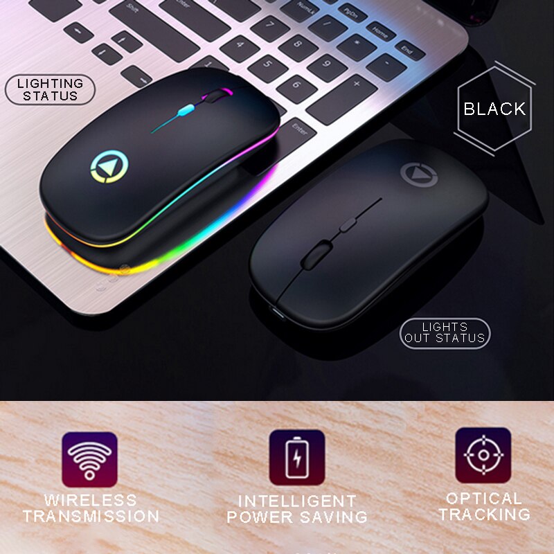 Drahtlose Maus RGB Wiederaufladbare Maus Drahtlose Computer Schweigen FÜHRTE Hintergrundbeleuchtung Ergonomisches Gaming Maus Für Laptop PC Büro