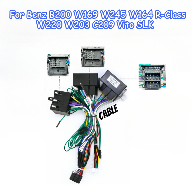 CANbus Box Adapter Decoder Voor Benz B200 W169 W245 W164 R-Klasse W220 W203 C209 Vito SLK Met 16Pin Power kabelboom Kabel