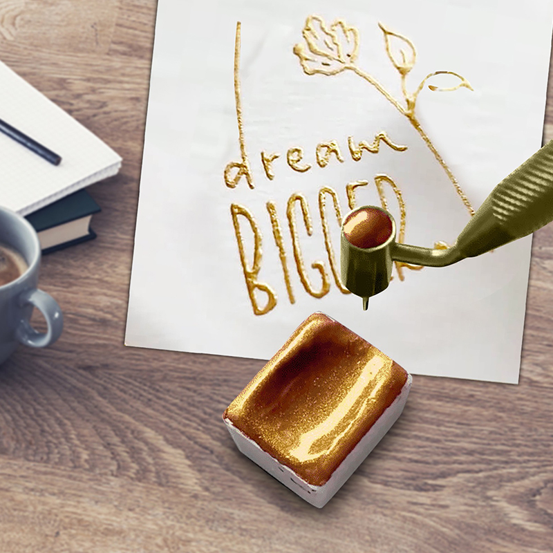 Schuine Fine-Lijn Verf Pen Grote Vloeistof Schrijver Pen Schrijver Verf Applicator Pen 0.5Mm Art Supplies Tekening Pennen levert Goud 1X