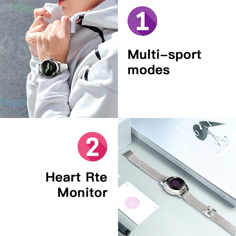 IP68 étanche montre intelligente femmes surveillance du sommeil moniteur de fréquence cardiaque lonvement Smartwatch KW10 Bracelet pour Android IOS