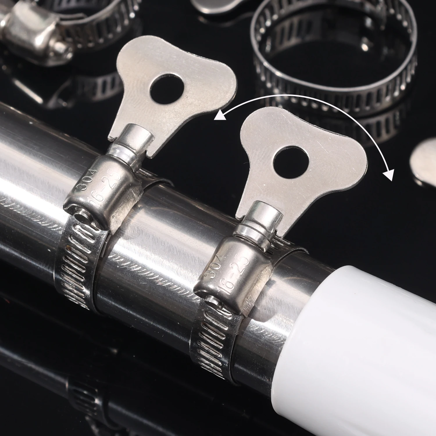 10-30 Stuks Verstelbare Slangklem Met Handvat Rvs Hoepel Klem Kraan Waterleidingen Bevestigingsmiddelen Wormwiel slang Clip Hardware