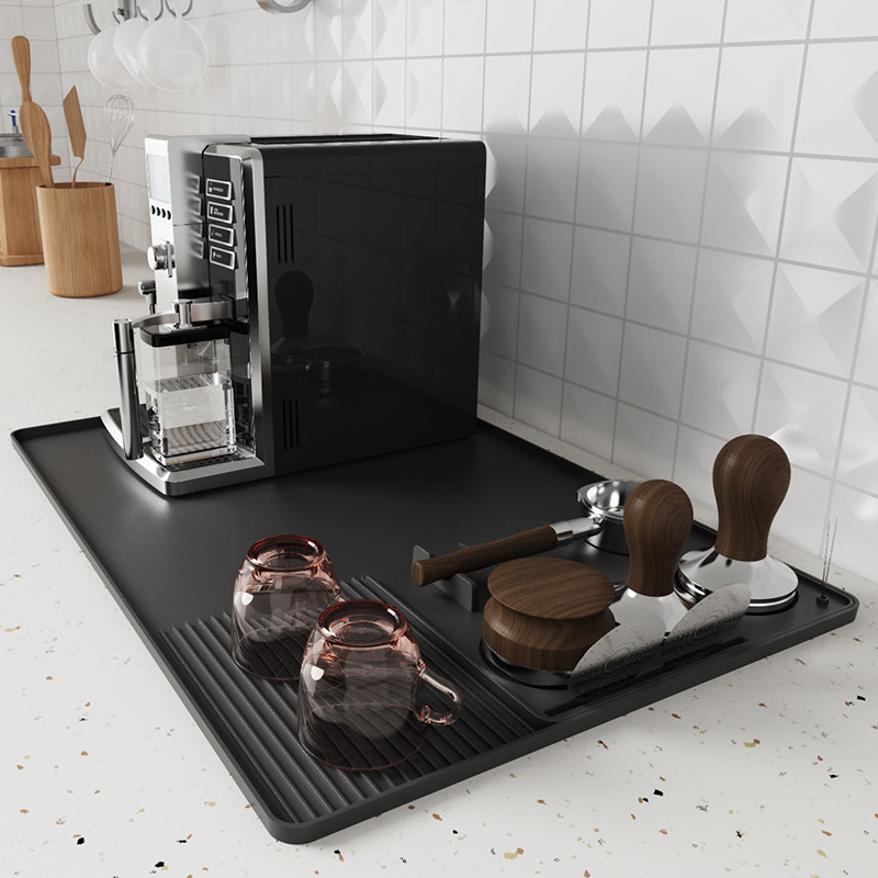 3 in 1 Silicone Coffee Mat with Tamper Pad Durable Non-Slip Coffee Espresso Machine Mat Durable Coffee Bar Mat Pad JAF273: Blue