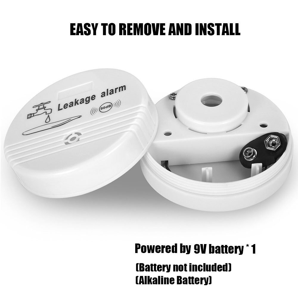Water Leakage Sensor 85dB Water Level Alarm Battery Powered Water Security System