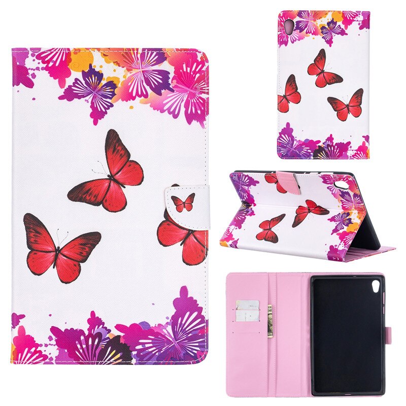 Talet-funda para Lenovo Tab M10 HD, TB-X306F, 10, 1, Kawaii, Cat Puppy, M10, M, 10, HD, 2. ª generación: Red Butterfly