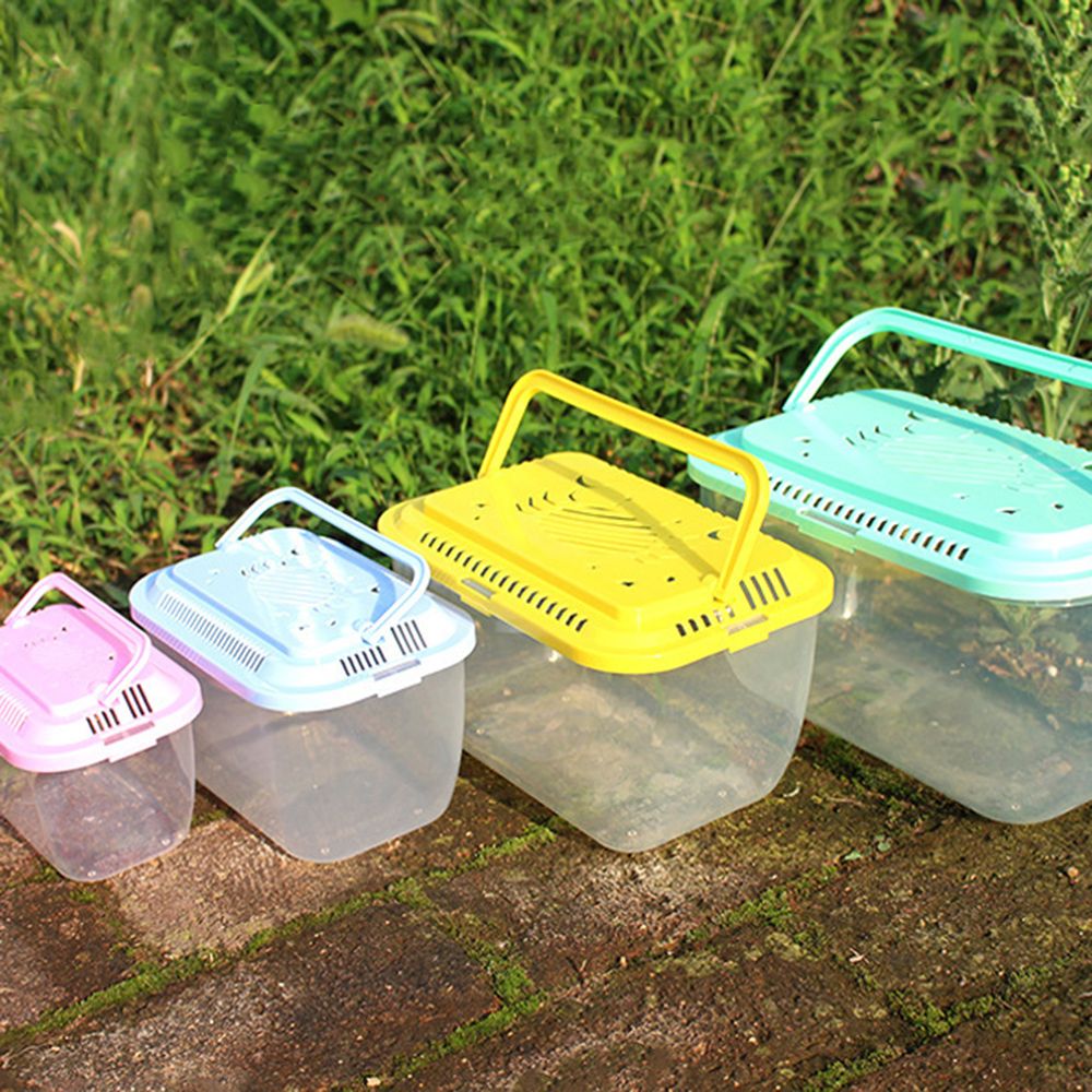 1PC Portable Cage Bowls Feeding Goldfish Turtle Tank Hamster Transparent Box Fish Aquatic Plastic Pet Supplies Aquariums