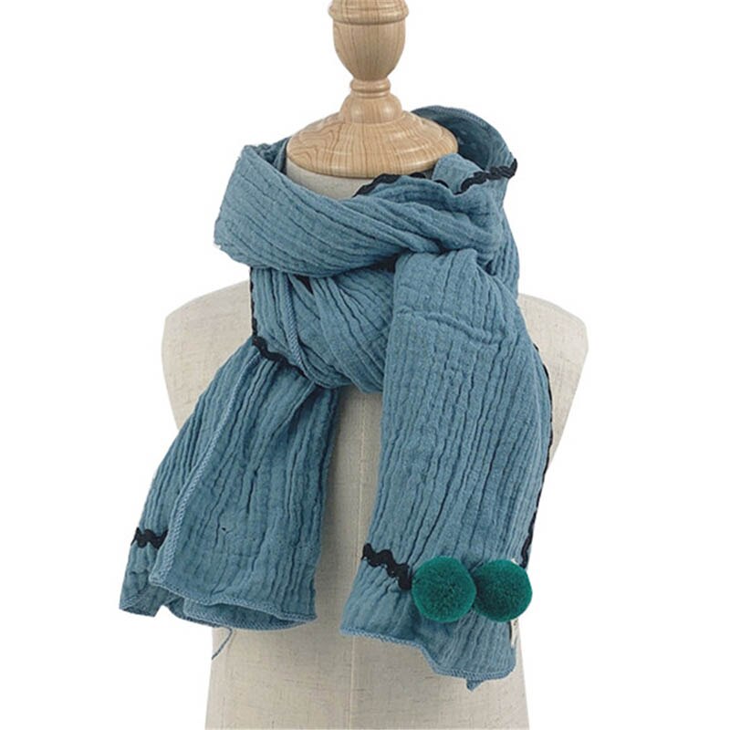 Høst vinter ensfarget bomull lin barneskjerf varmt takrenne jenter smekker matchende enkel pustende komfortabel baby  c83