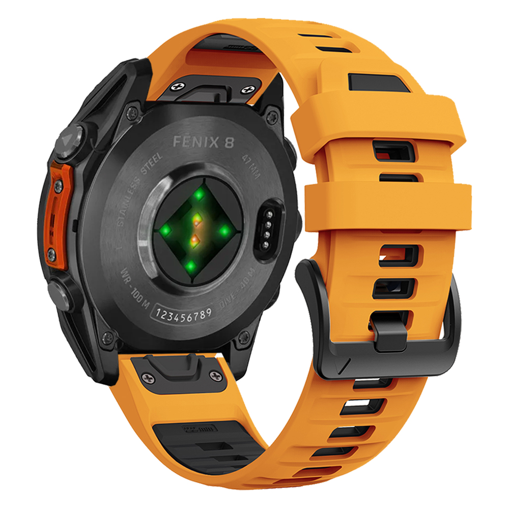 Bracelet de montre Fenix8 1:1 pour Garmin Fenix 8 47mm 51mm E 7 7X 6 6X 5 5X/Epix Pro/Enduro 3 QuickFit 22mm 26mm, Bracelet en Silicone: BLACK WHITE / 12mm