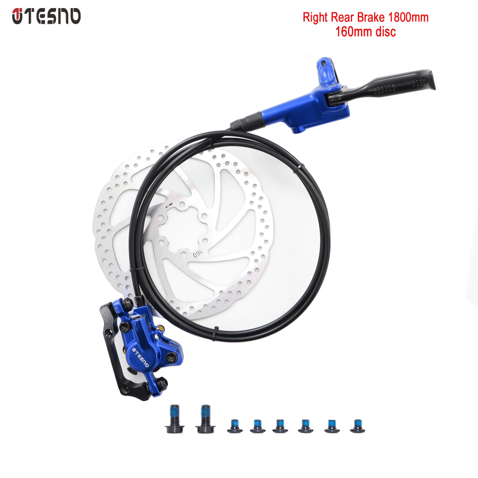 TESNO-freno de disco hidráulico para bicicleta de montaña, piezas de 2 pistones, accesorios de bicicleta, pinza de Rotor de 160mm, juego de frenos de aceite delanteros y traseros de 1000mm y 1800mm