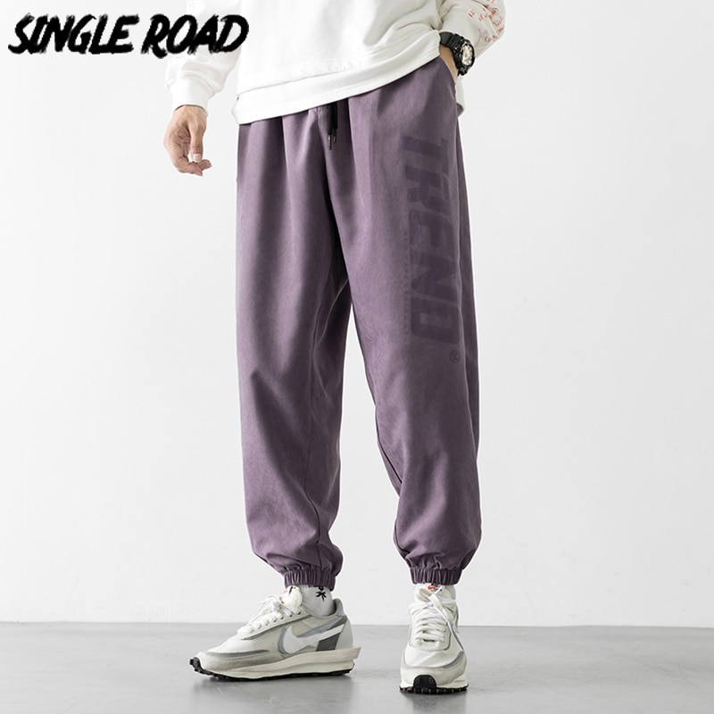 Singleroad mænds haremsbukser joggers mænd lilla kold følelse hip hop japansk streetwear sweatpants bukser joggers mandlige