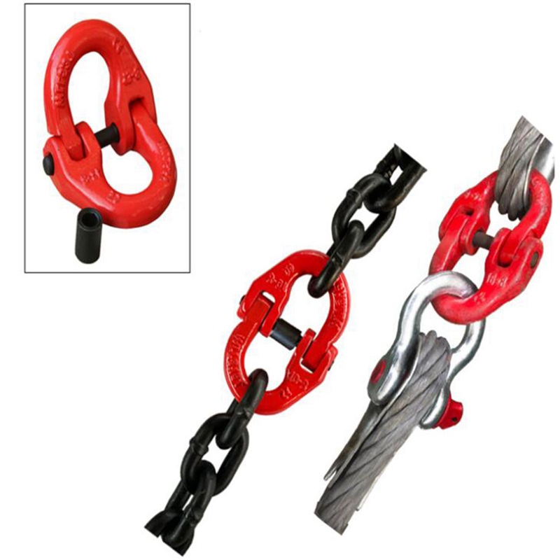 Grade 80 Alloy Steel Hammer Lock Coupling Link Connecting Link, 1/2 Inch, Red Painted, 12000 Lbs Working Load