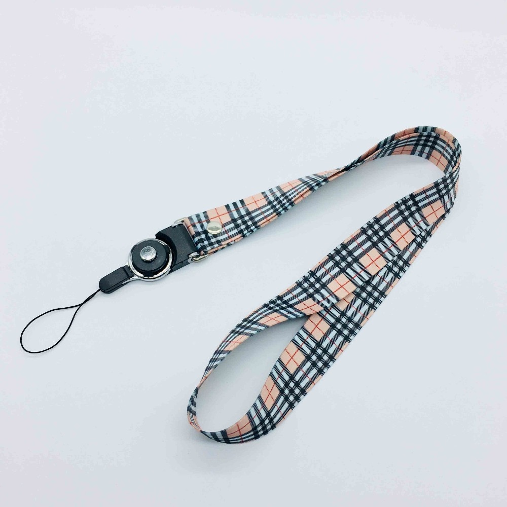 Classic Lattice Neck Strap Lanyards for keys ID Card Gym Mobile Phone Straps USB badge holder DIY Hang Rope For Huawei