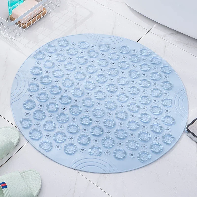 Badkamermat Antislip Sucker Ronde PVC-badmat met afvoergat Siliconen badmatten Voetmassage Pad Bad Zachte douchemat: Overigen