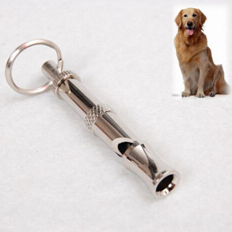 1 ensemble métal chien chiot sifflet ultrasons réglable son clé formation son sifflet son avec porte-clés pour chien animal de compagnie