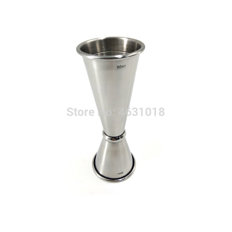 Herramienta de cóctel, vaso medidor de 30/60ml, barra de doble pared, Jigger Bar herramienta como acero inoxidable: Silver