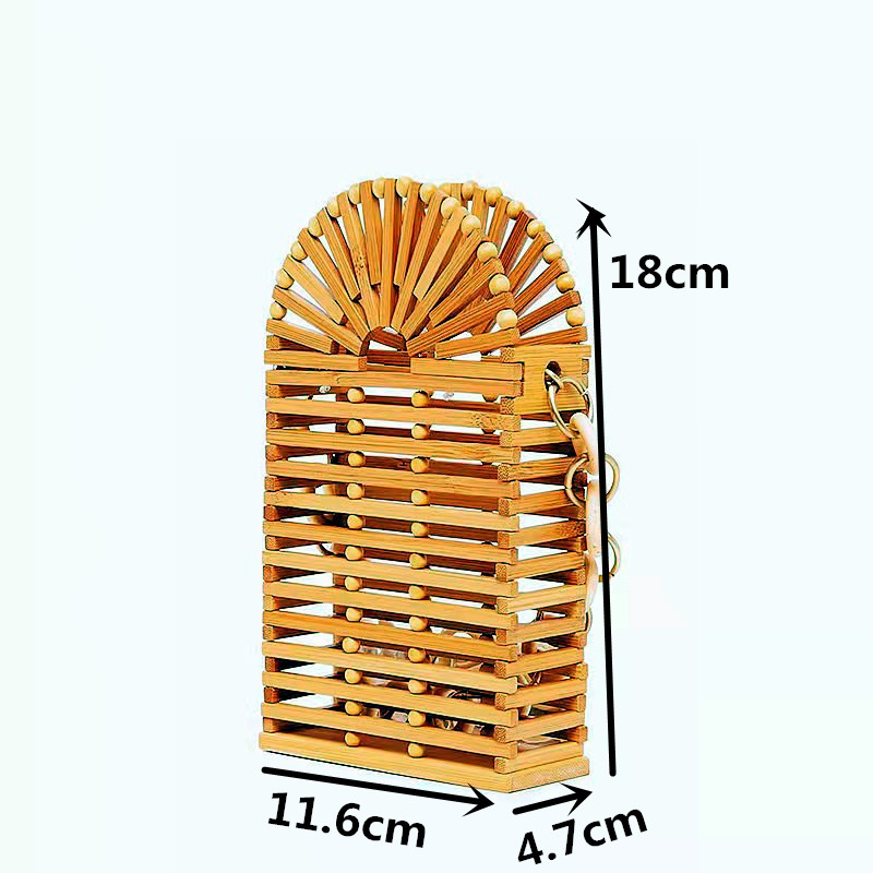 Nuova borsa tessuta messenger da donna monospalla intrecciata in bambù piccola borsa quadrata borsa da spiaggia in bambù retrò moda artigianale