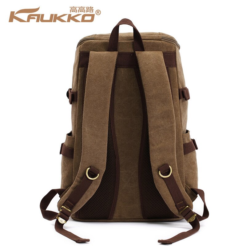 KAUKKO Mannen Rugzak Rits Effen mannen Reistassen Canvas Leisure Canvas schooltassen Grote Capaciteit Packsack