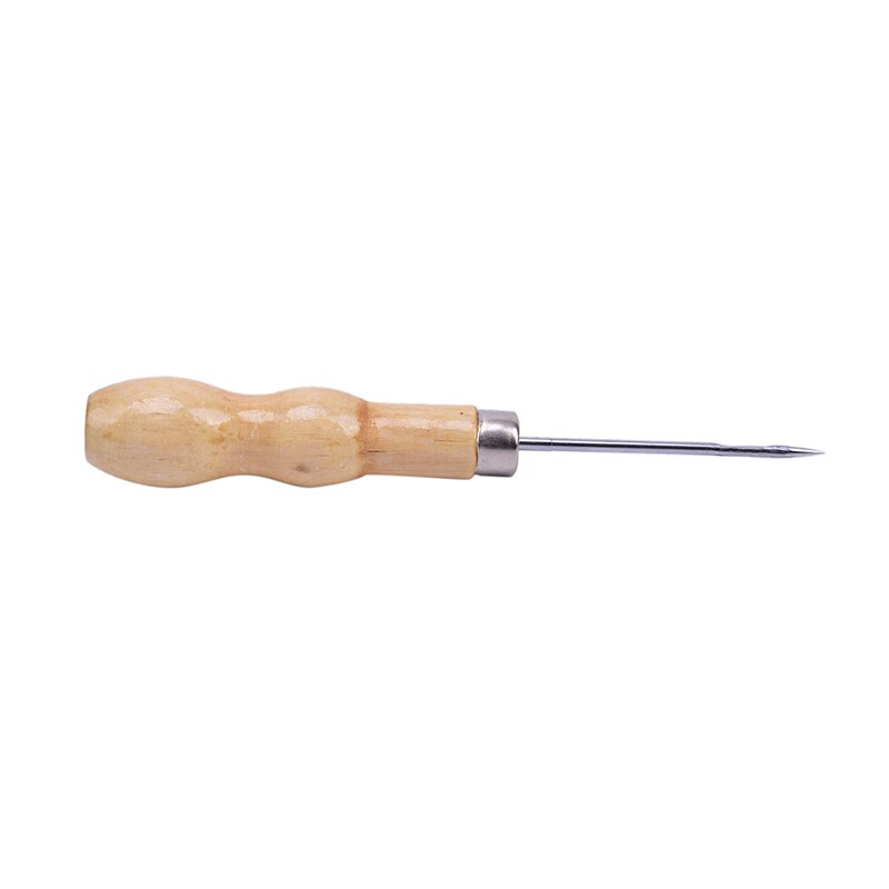2 uds. Herramientas de costura de cuero y lona, herramientas de mango de madera, puntadas a mano, Kit de herramientas de aguja para artesanía de cuero, suministros de costura
