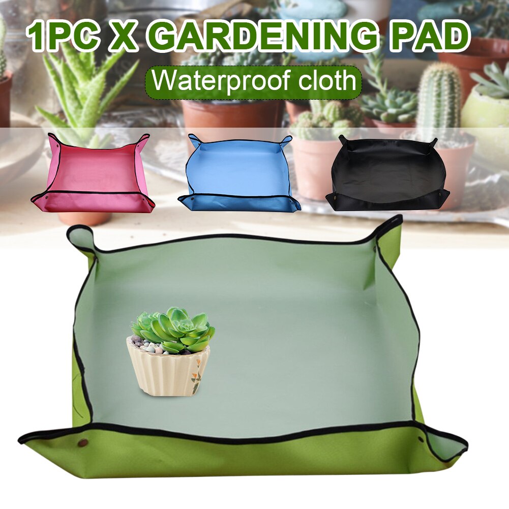 Jardín reutilizable Anti sucio maceta casa planta de interior trasplantado lona remache Mat impermeable paño balcón plegable portátil