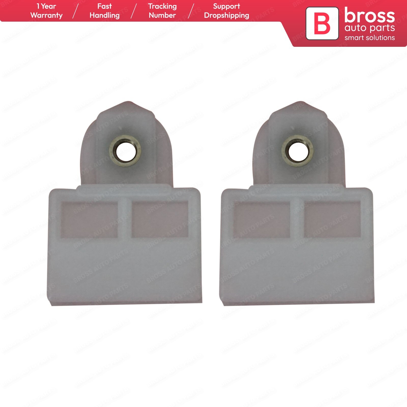 Bross Auto Parts BWR5053 2 Pieces Electrical Power Window Regulator Glass Channel Slider Sash Connector Clips for Toyota