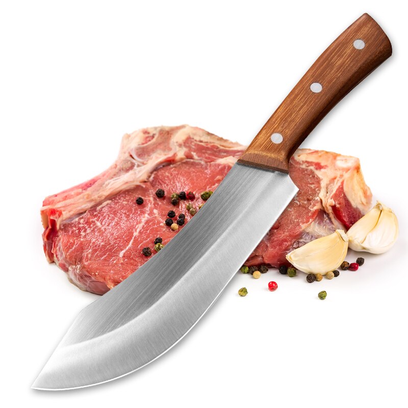 7.5 inch Stainless Steel Butcher Knife Vegetable Meat Cleaver Sharp Meat Cleaver Kitchen Knife Comfortable Handle Chef Knife