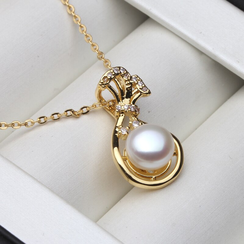 2020 nova moda 925 prata esterlina jóias para escritório feminino natural de água doce pérola colar pingentes: white pearl pendant