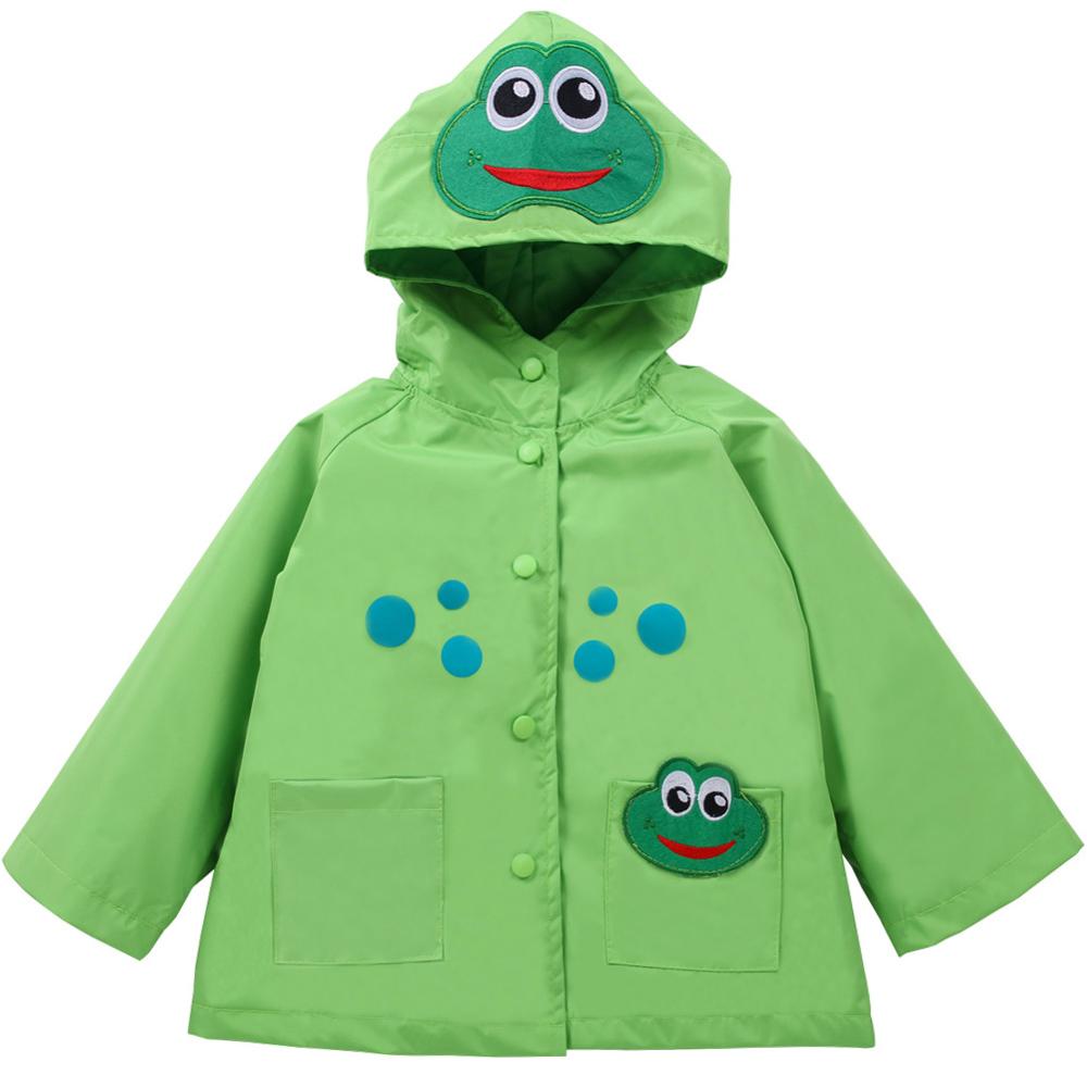 Windjacke Baby Jacken Und Mäntel Hochwertige Wasserdichte Mädchen Regenmantel freundlicher Oberbekleidung Karikatur Jungen Jacken Für freundlicher: Grün / 24M