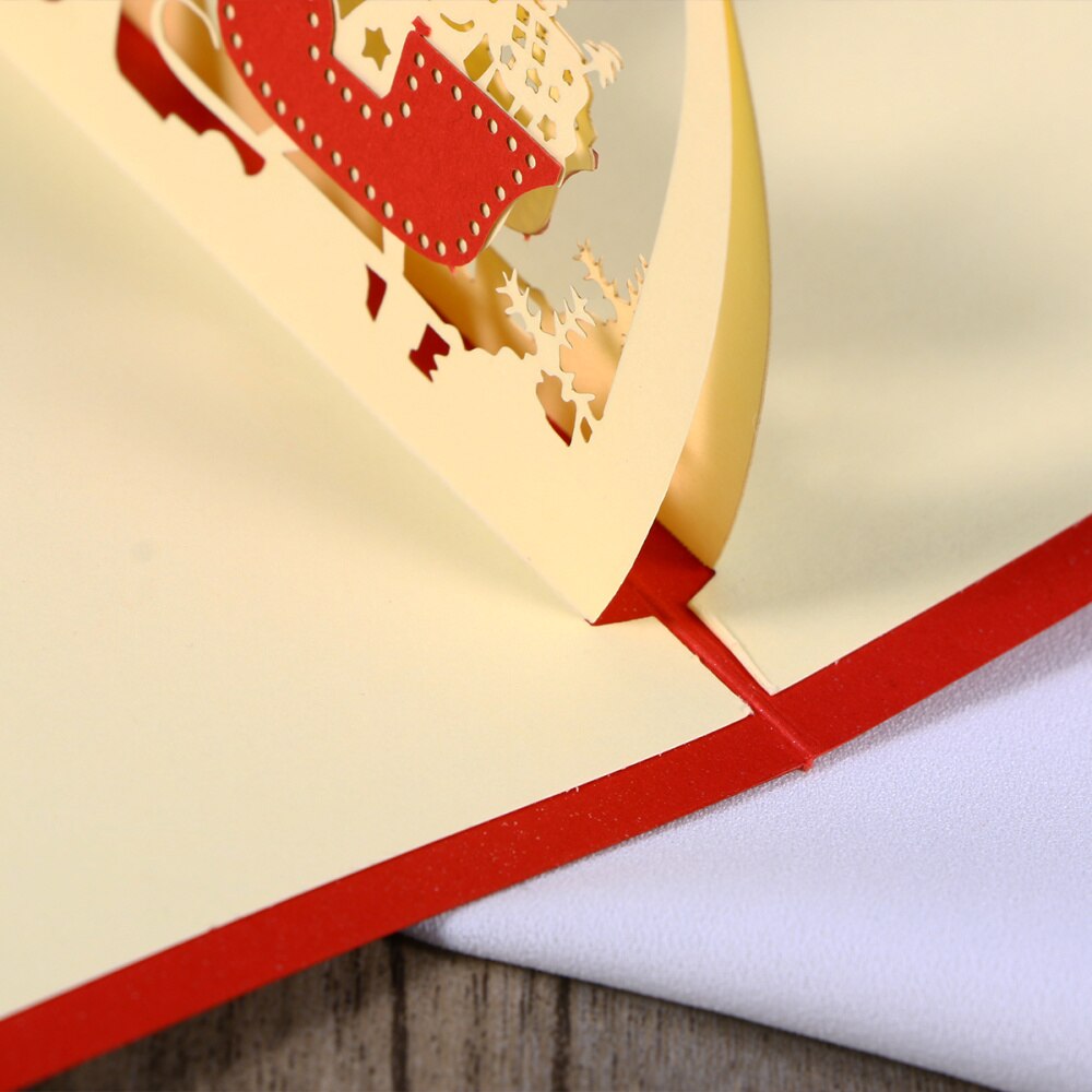 15X15Cm 3D Kerst Thema Pop Up Kaarten Vrolijke Kerstkaart Voor Kerstvakantie Wenskaart Met Envelop (H38)