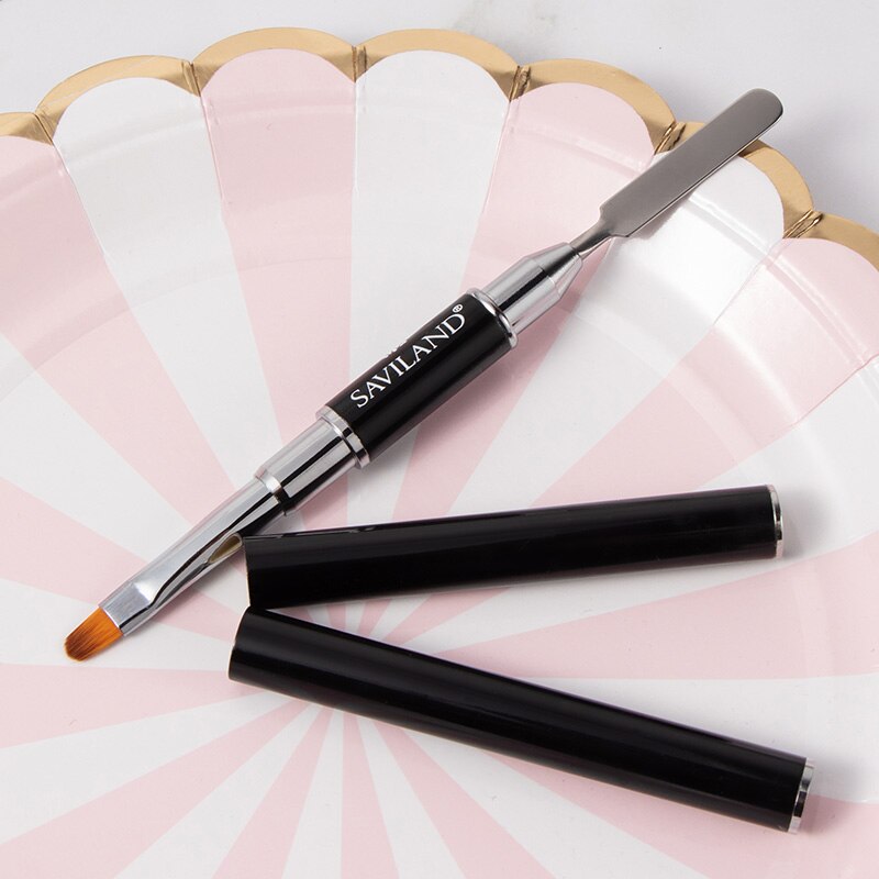 Saviland 2 In 1 Dubbele Poly Nail Gel Brush Pen Voor Nail Extension Builder Uv Gel Acryl Gel Brush Nagels tips Quick Tool