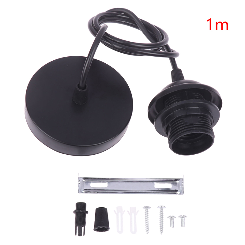 Retro E27 Hanging Lamp Holder With 1m/1.5m Hanging Wire Ceiling Lamp Holder Socket Lamp Base For Hanging Pendant Lights: Beige