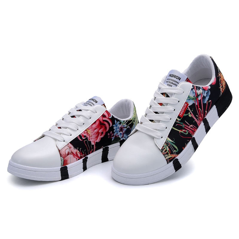 Graffiti solide sko snøre udendørs gåture letvægts mænd sko sports udendørs sneakers lav top skateboard sko