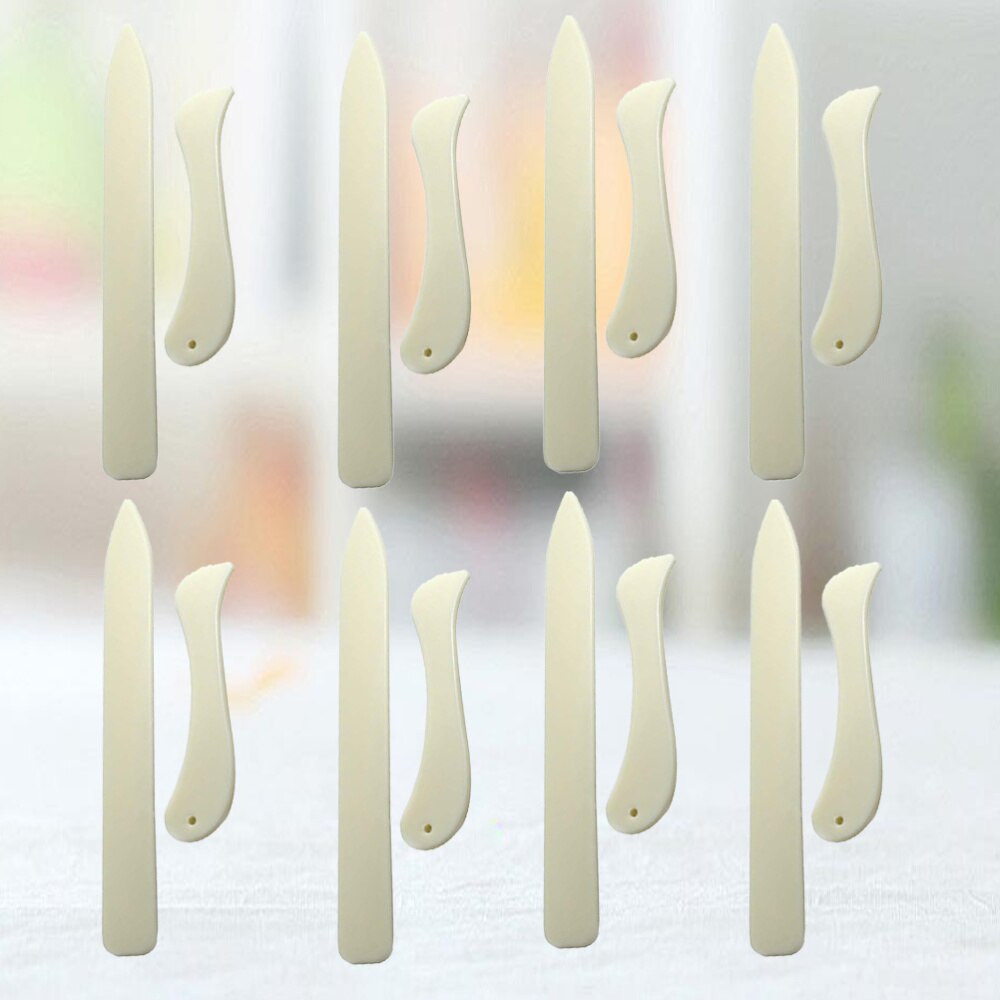 8Pcs Plastic Letter Opener DIY Scrapbooking Supplies Origami Tool Paper Creaser Set Imitation Cattle Bone Card Making Tool (Long
